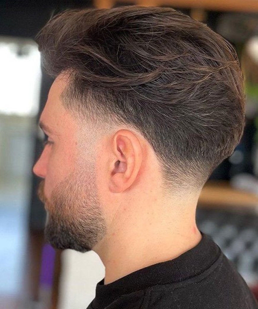 Fade Haircut with Pompadour Top